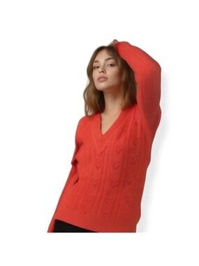 VINTAGE V-neck Valentine Red Sweater Size Large.